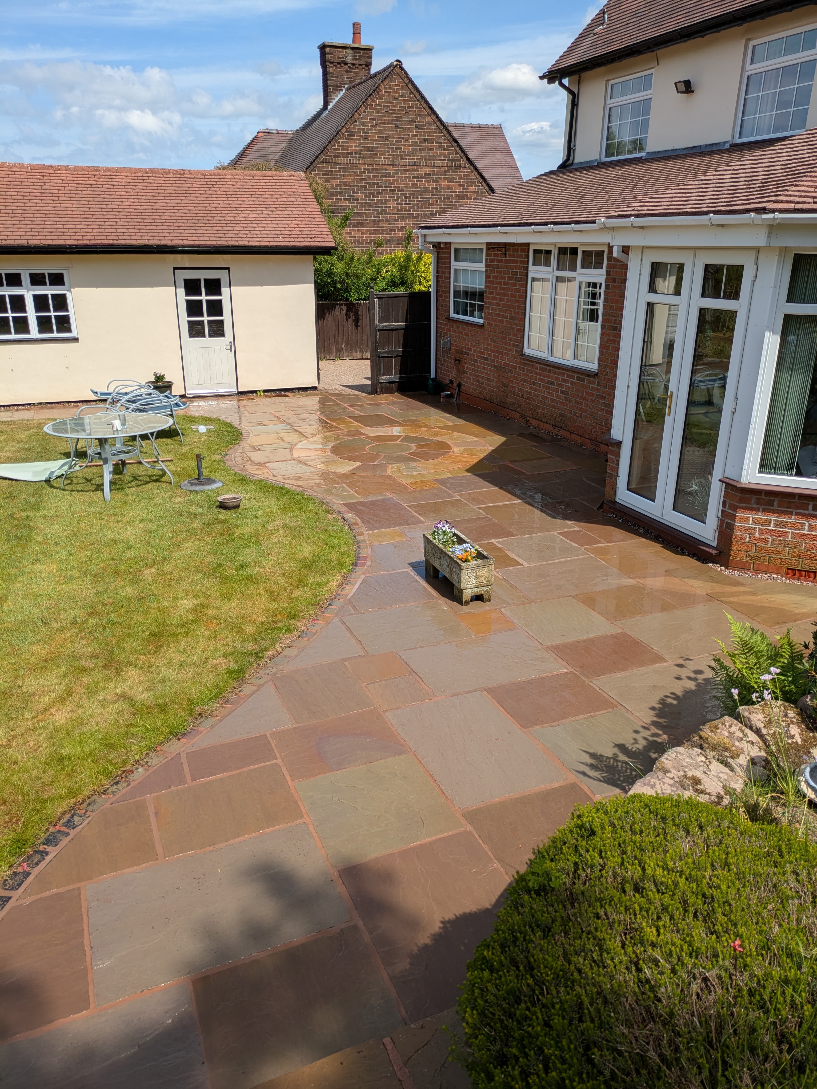 Clean driveway after pressure washing